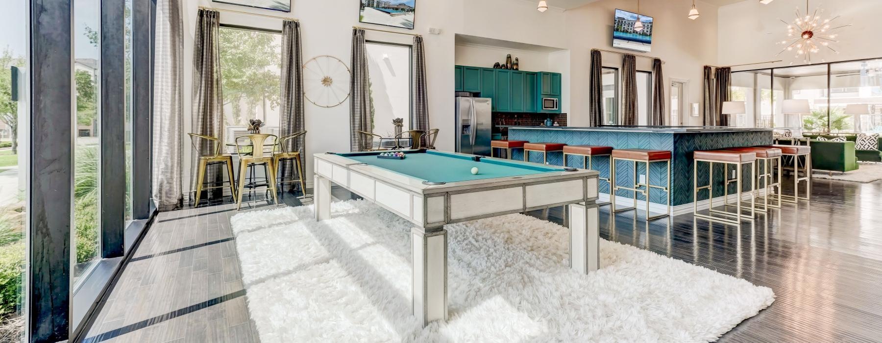 a room with tables and chairs