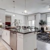 kitchen with large island and seating